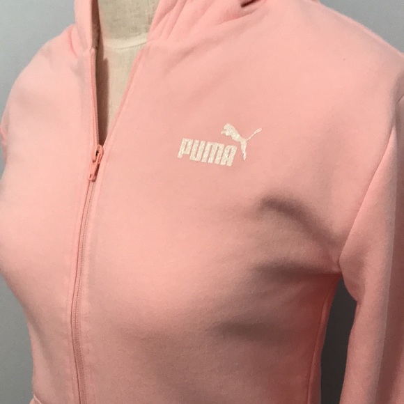 Pink Puma zip up hoodie sweater - Picture 2 of 6